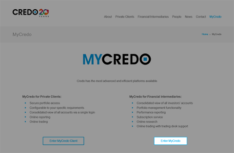 Accessing MyCredo made easier
