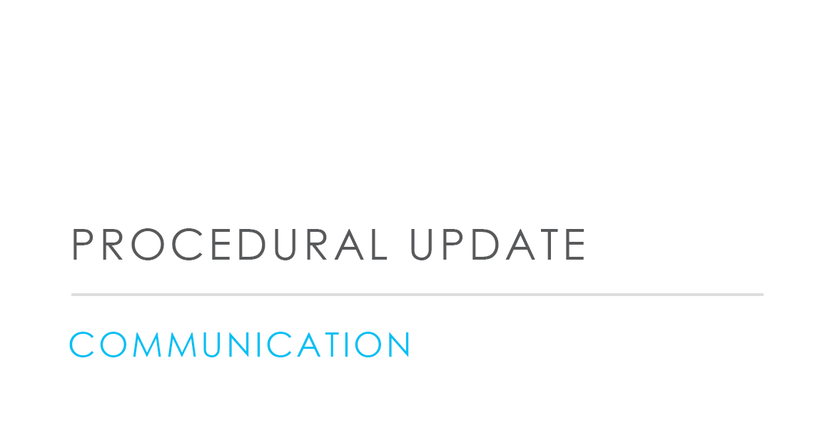 Procedural Update