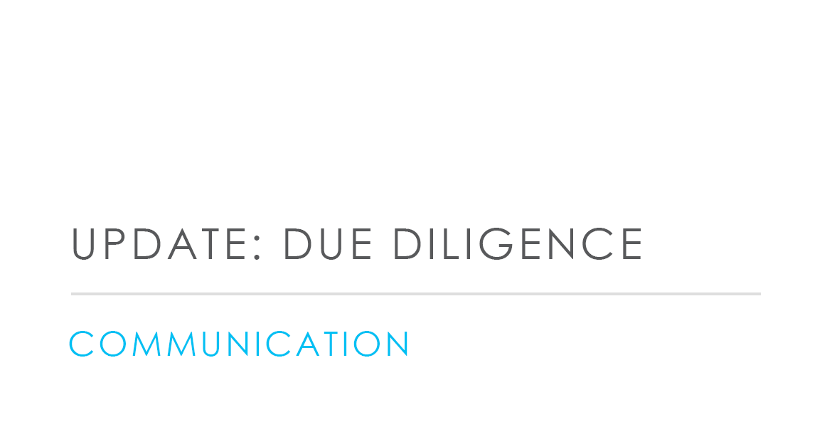 Update: Due Diligence