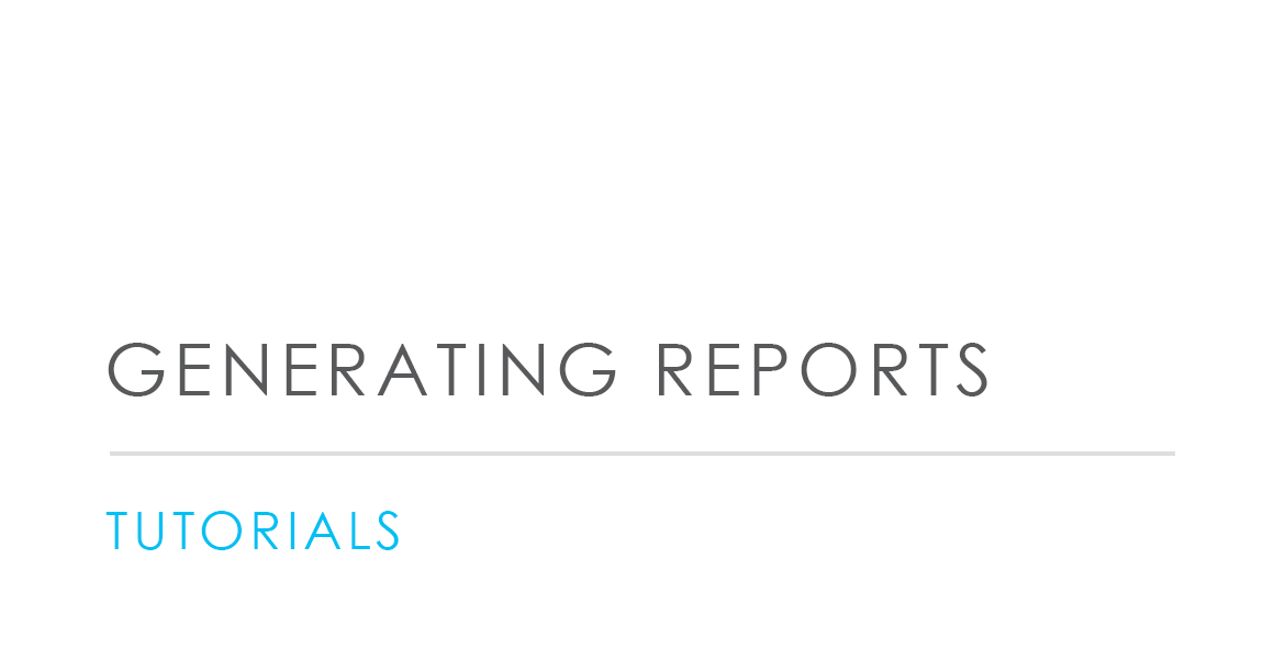 Generating Reports